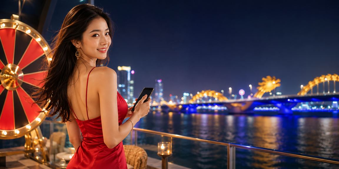 Bàn roulette sang trọng tại bãi biển Đà Nẵng với không khí casino hiện đại